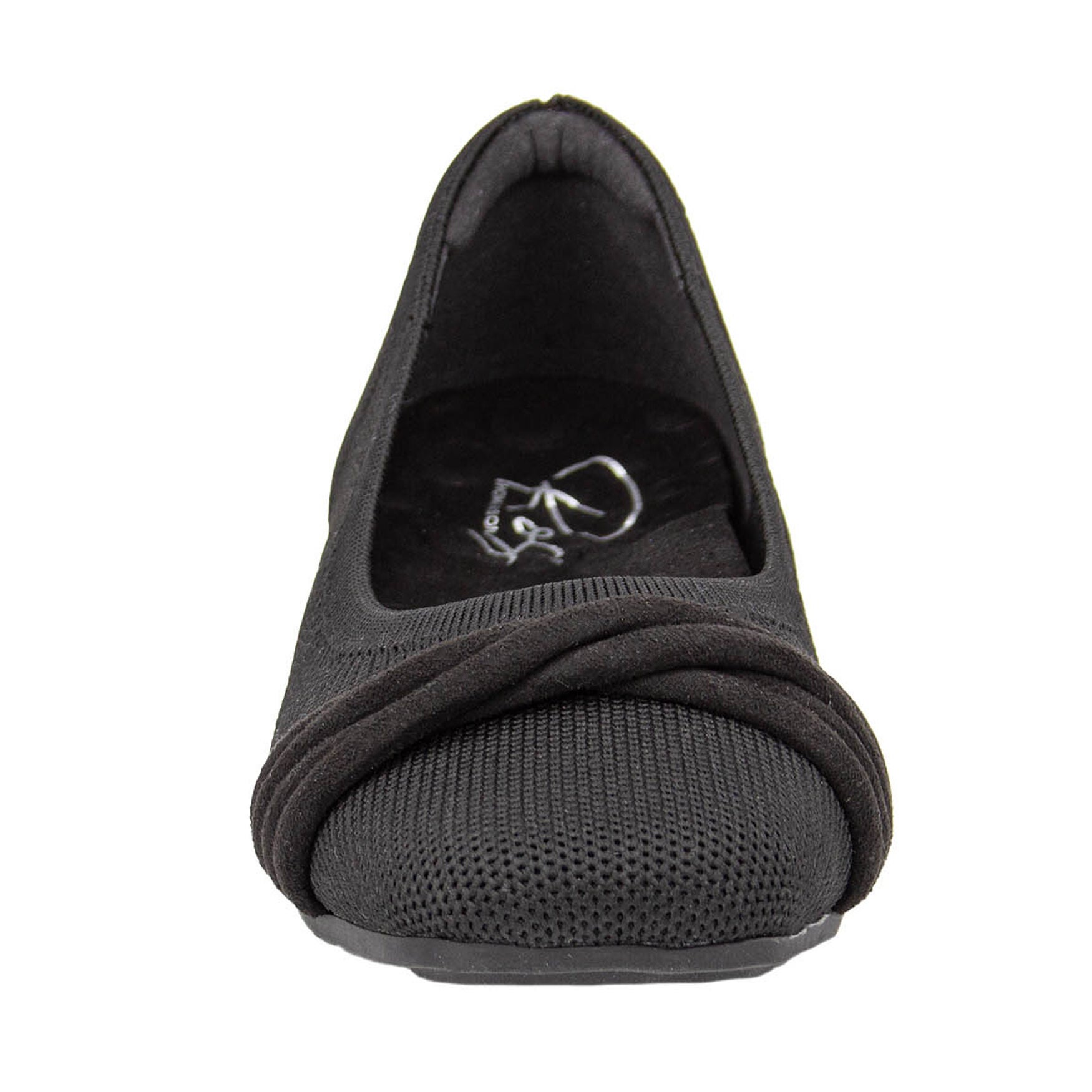 Nissa Square Toe Stretch Knit Flat, BLACK KNIT, alternate image number 4