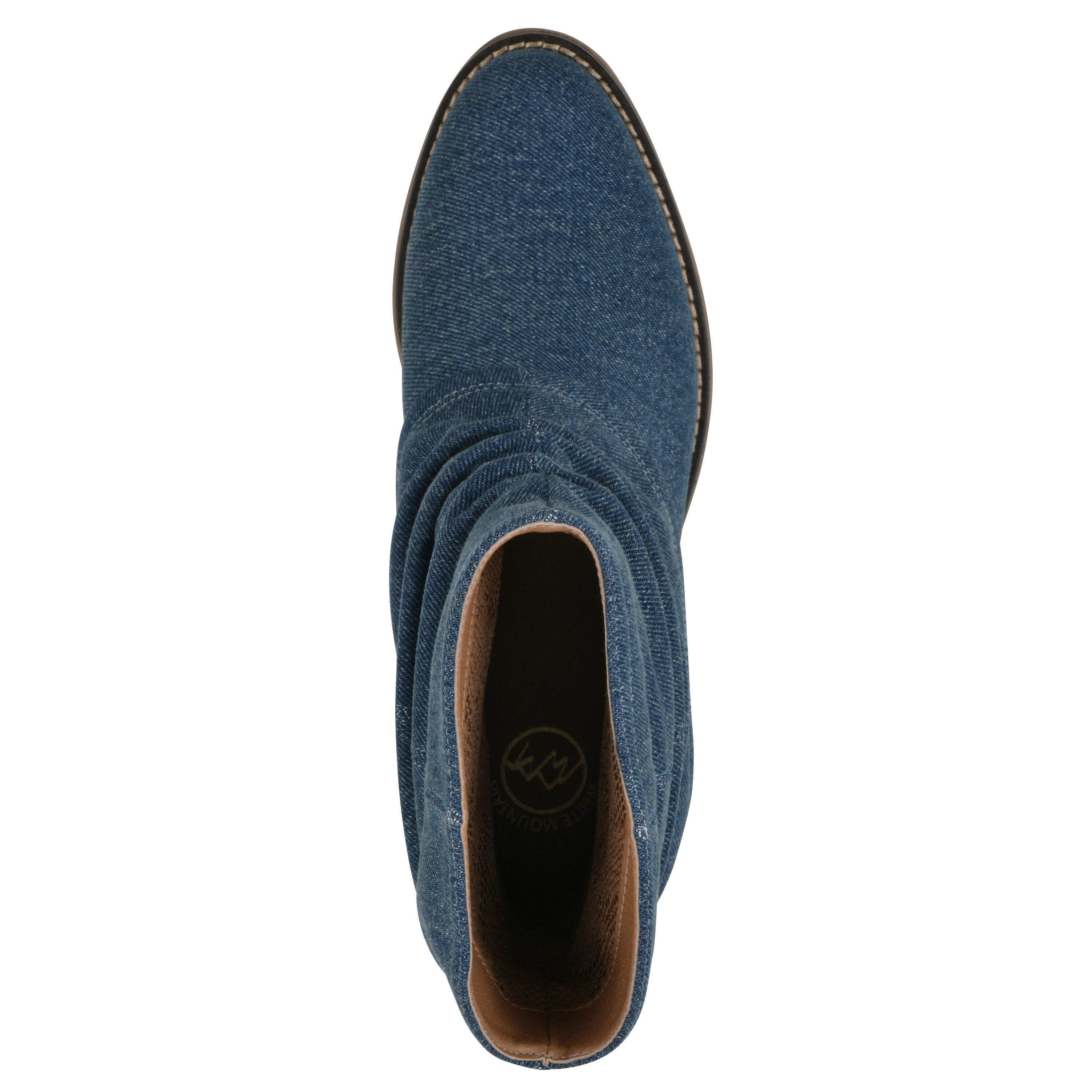 Alden Mid Calf Western Bootie, DARK DENIM FABRIC, alternate image number 4