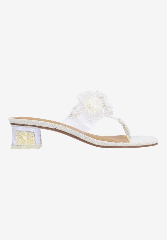 Flowerfly Thong Sandal, CLEAR WHITE GOLD, alternate image number null