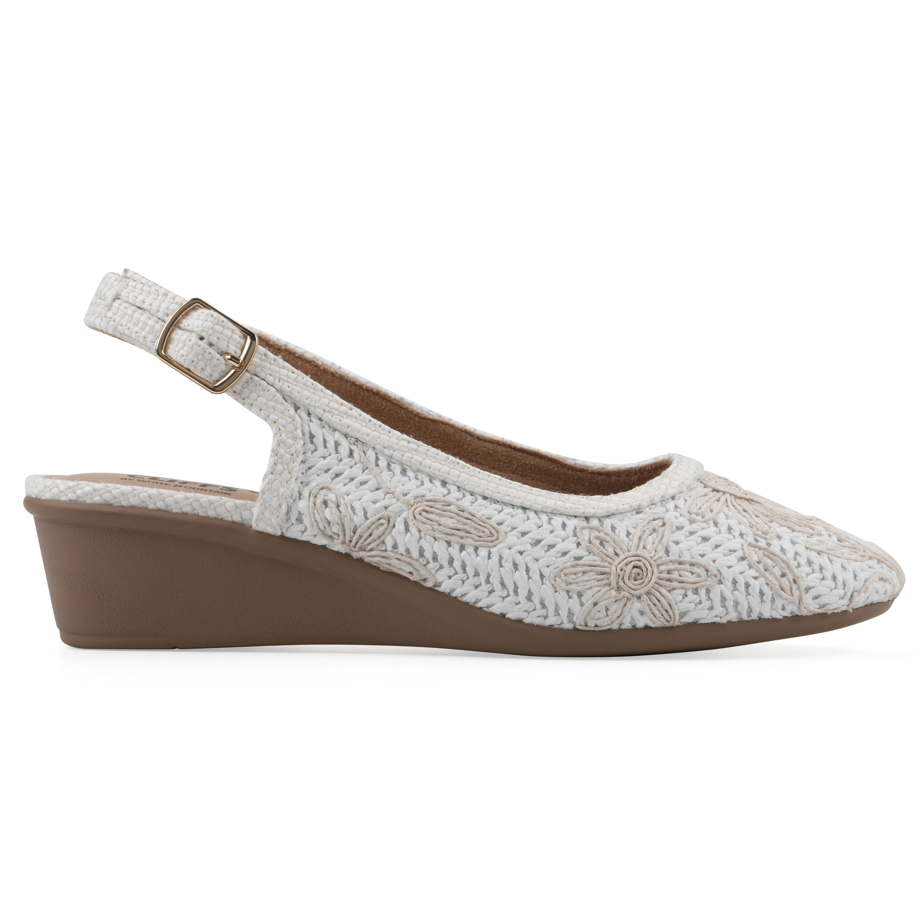 Boris Slingback Wedge, WHITE FABRIC, alternate image number 2