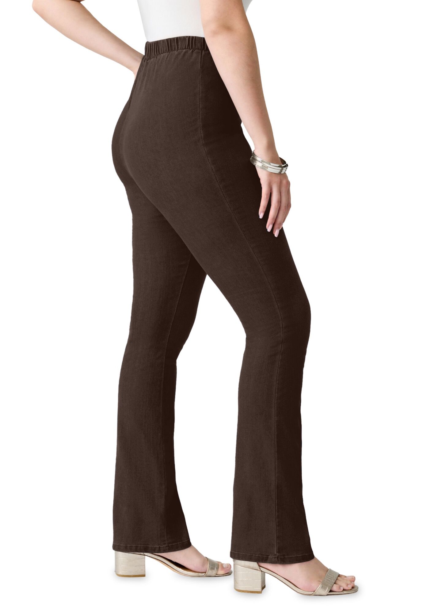 Plus Size Comfort Stretch Straight Leg Jean, DARK BERRY, alternate image number 3