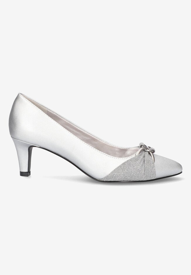 Electa Pump, SILVER SATIN, hi-res image number null