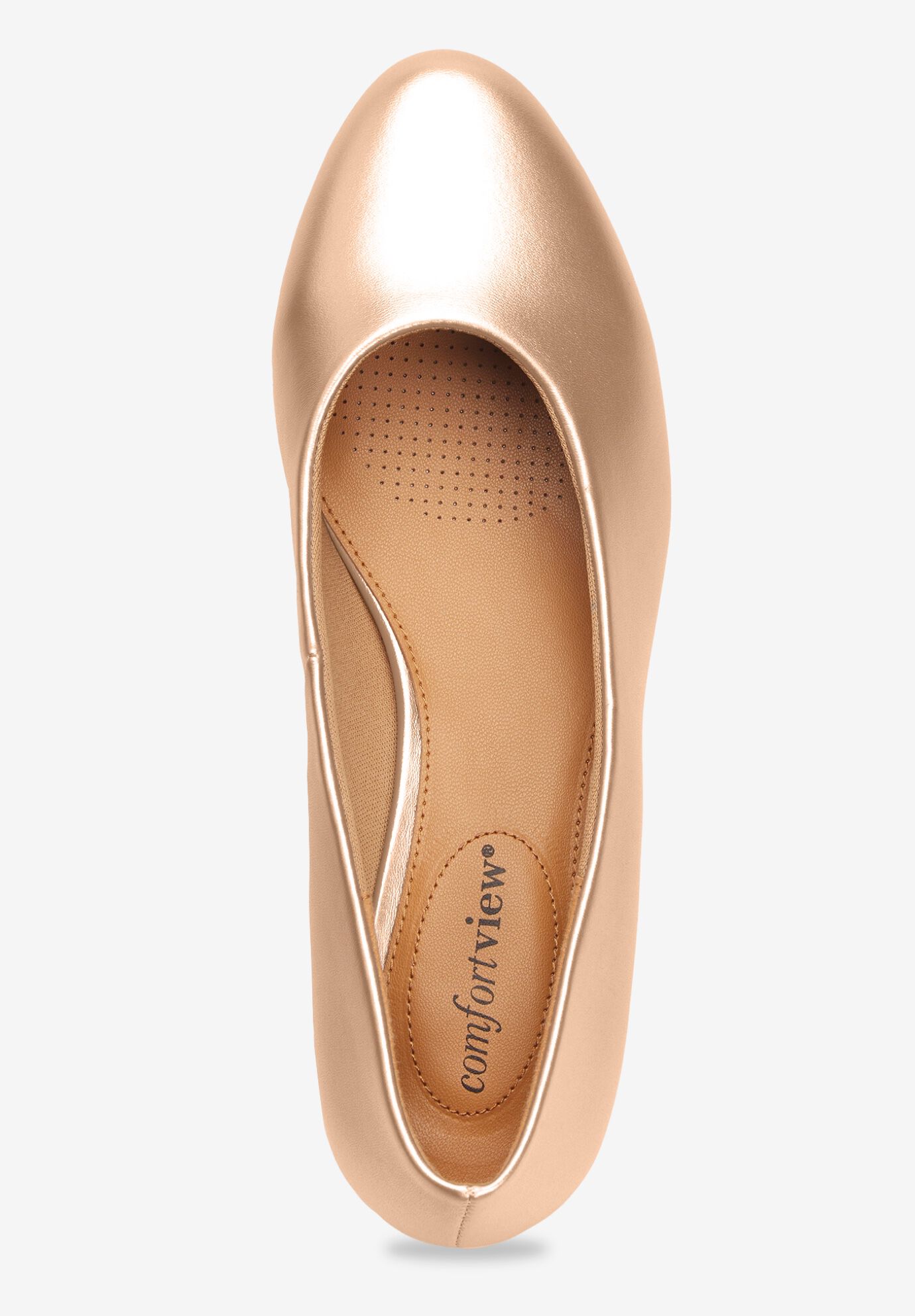 The Vida Leather-Like Slip On Pump, GOLD, alternate image number 4