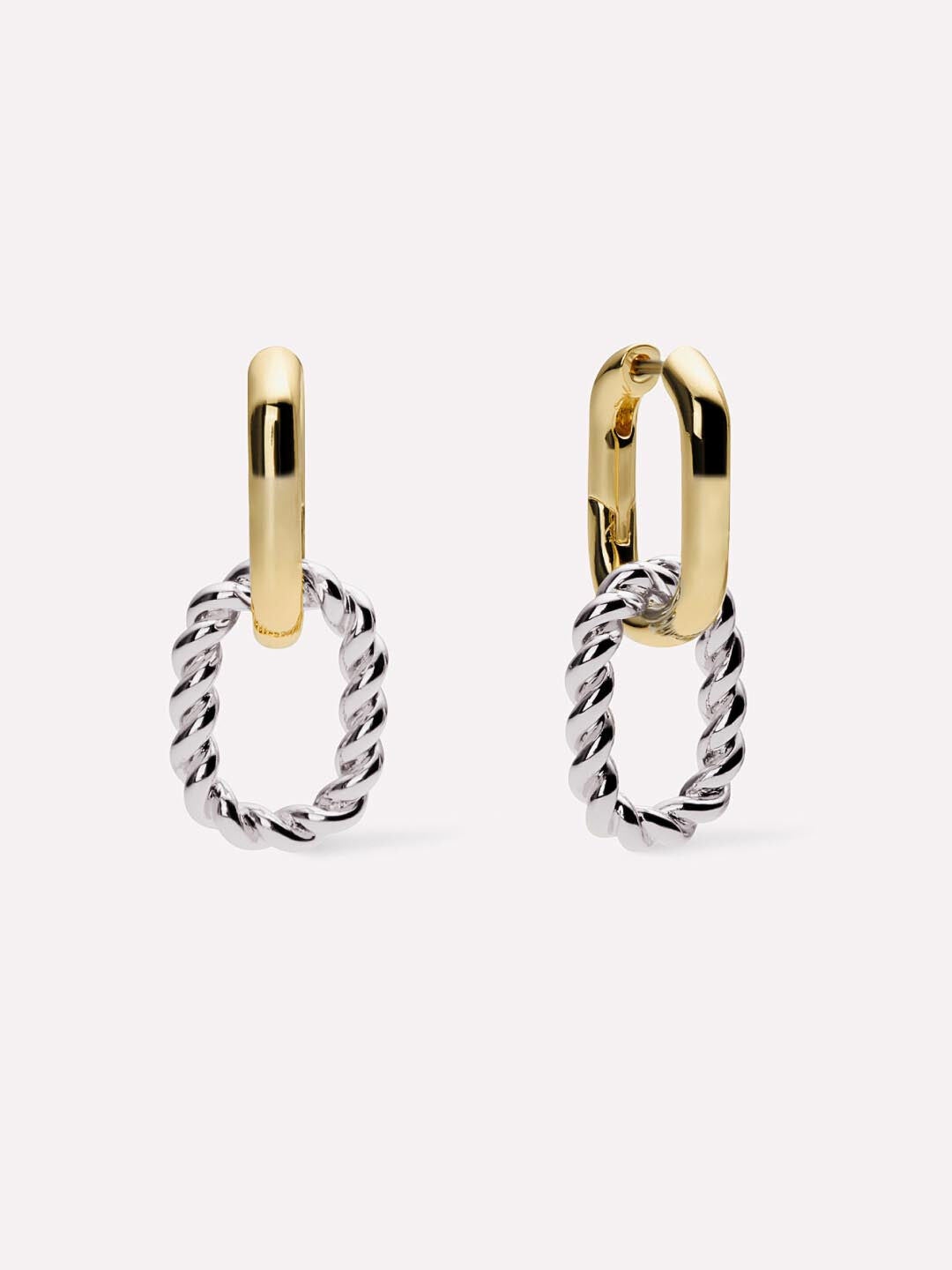 Ash Double Hoop Earrings, TWO TONE, hi-res image number 0