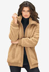 Textured Fleece Bomber Coat, SOFT CAMEL, hi-res image number null