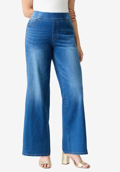 Plus Size 360&deg; Stretch Wide Leg Jean