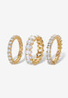 Yellow Gold-Plated 3-Piece Stackable Ring, , on-hover image number 1