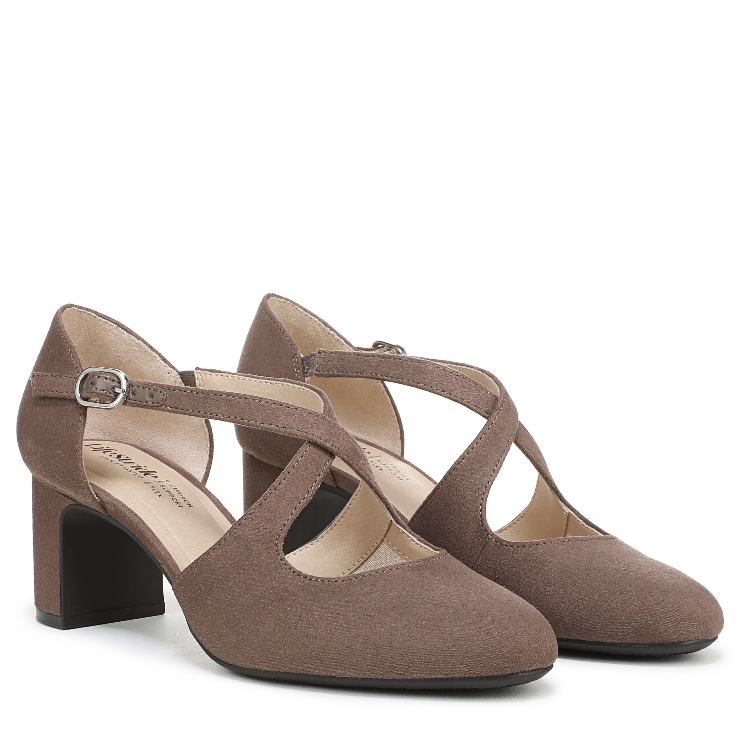 Tracy Strappy Pump, MOCHA MICROFIBER, alternate image number 2