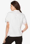 Short-Sleeve Lace Denim Jacket, , on-hover image number null