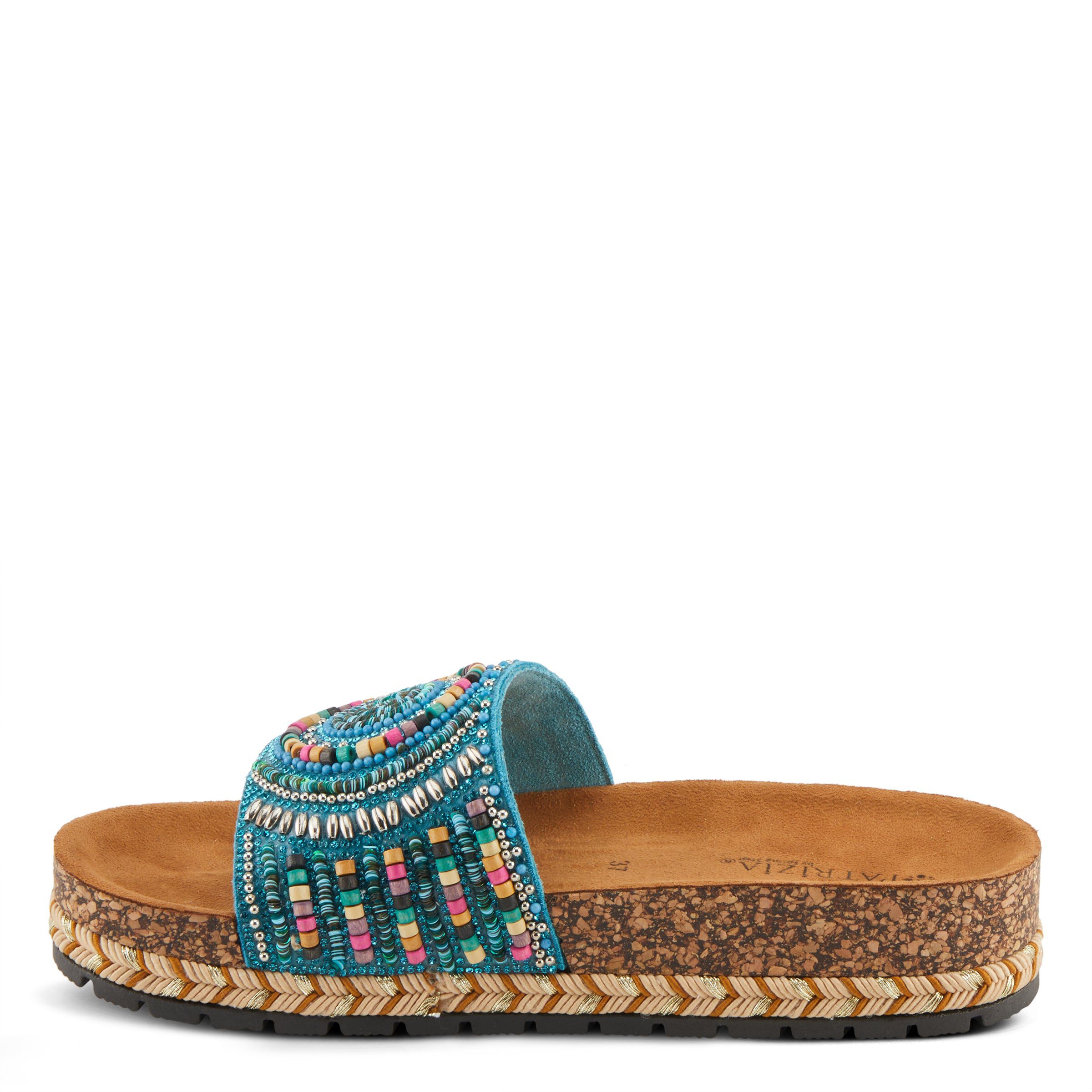 Swirla Slide Sandal, TURQUOISE MULTI, alternate image number 2