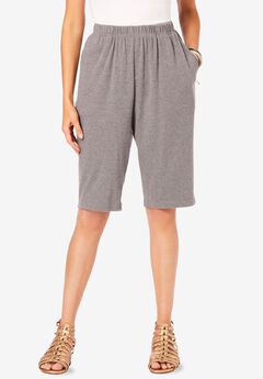 Plus Size Soft Knit Pull-on Bermuda Short