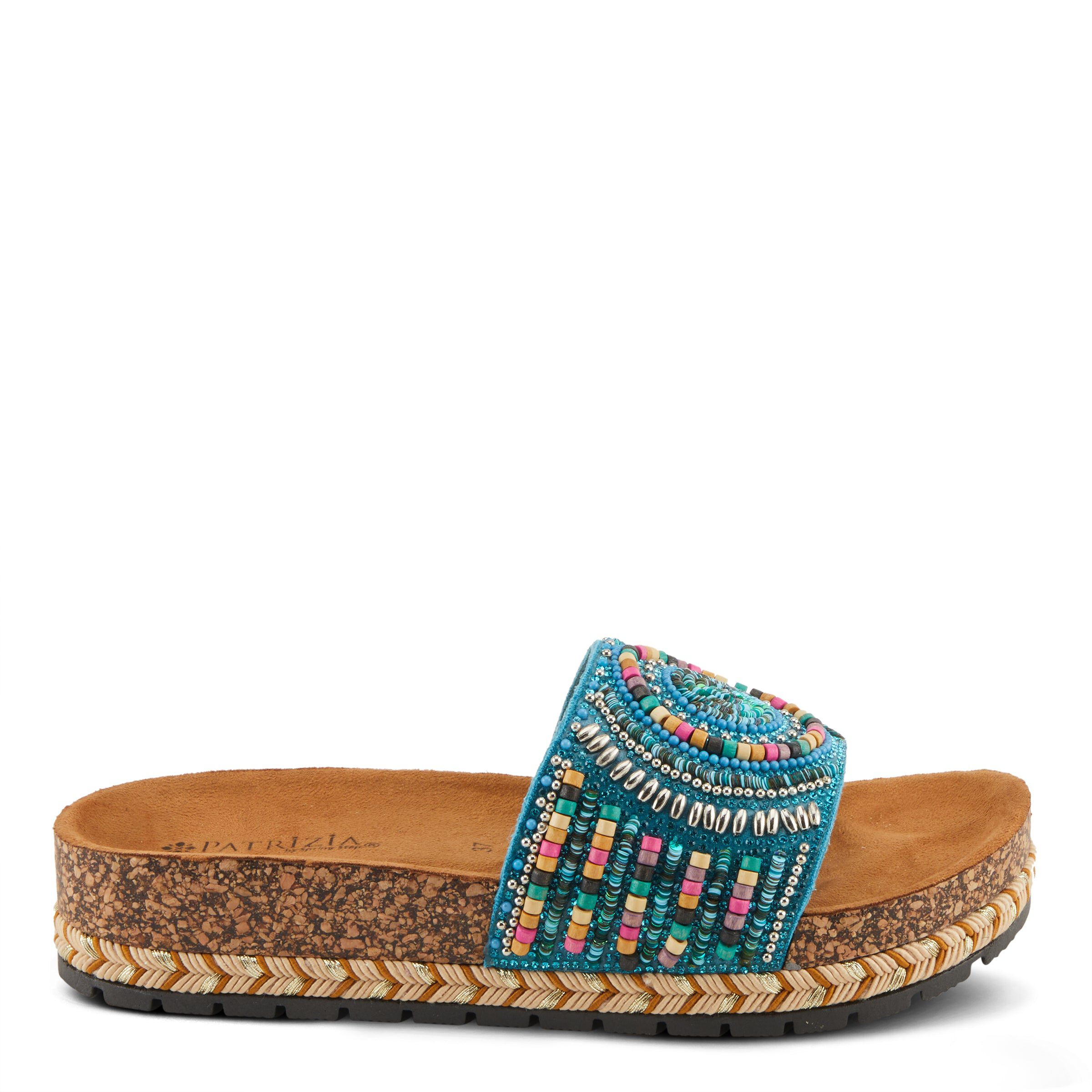 Swirla Slide Sandal, TURQUOISE MULTI, alternate image number 4