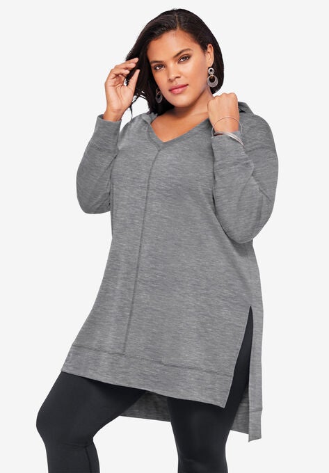 Tunic Hoodie, MEDIUM HEATHER GREY, hi-res image number null