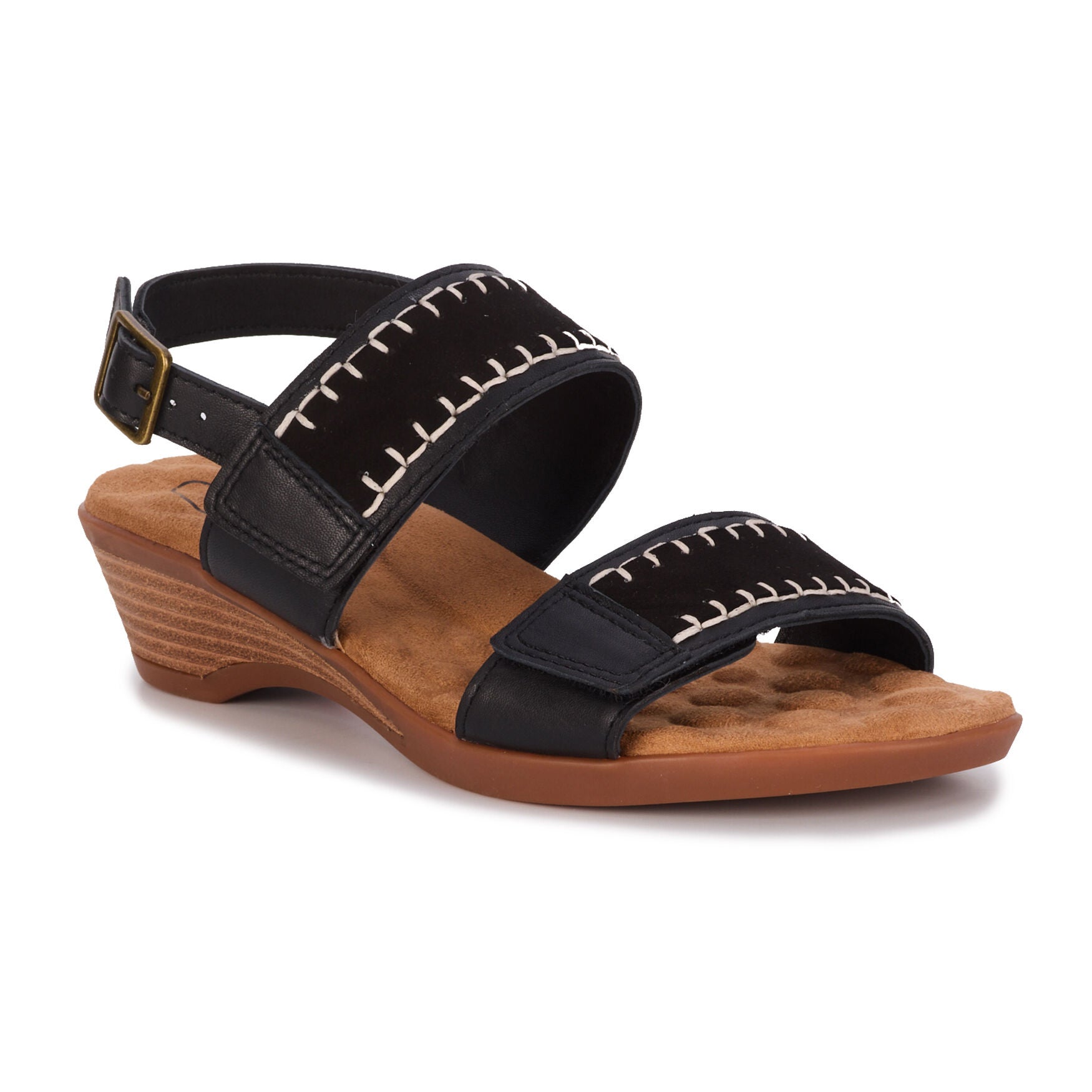 Kateri Sandal, BLACK LEATHER SUEDE, alternate image number 7