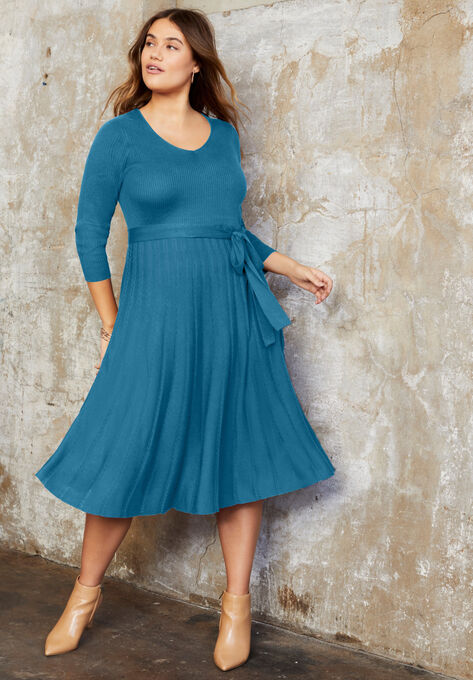 Pleated Sweater Dress, OASIS, hi-res image number null