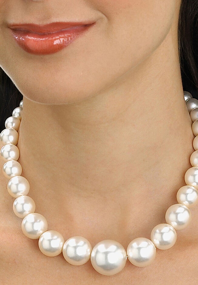Simulated Pearl Silvertone Necklace And 2-Pair Earrings Set, , alternate image number null