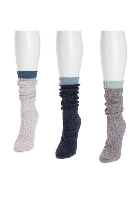 3 Pair Slouch Slippers Socks, , alternate image number null