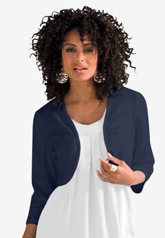 Bolero Cardigan with Three Quarter Sleeves