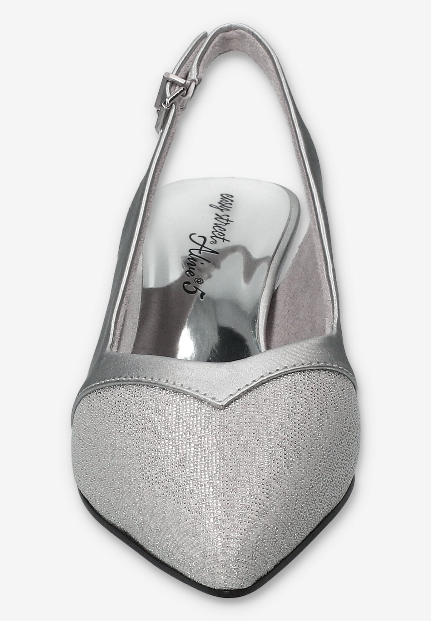 Vivid Slingback Pump, SILVER SATIN, alternate image number 3