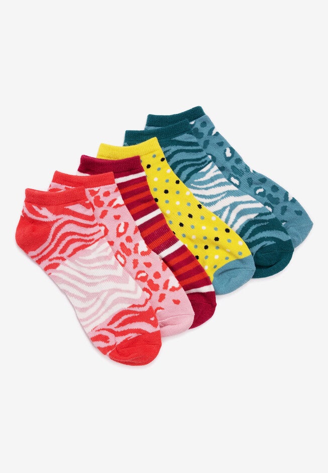 6 Pack Ankle Sock, ANIMAL PRINT, hi-res image number null