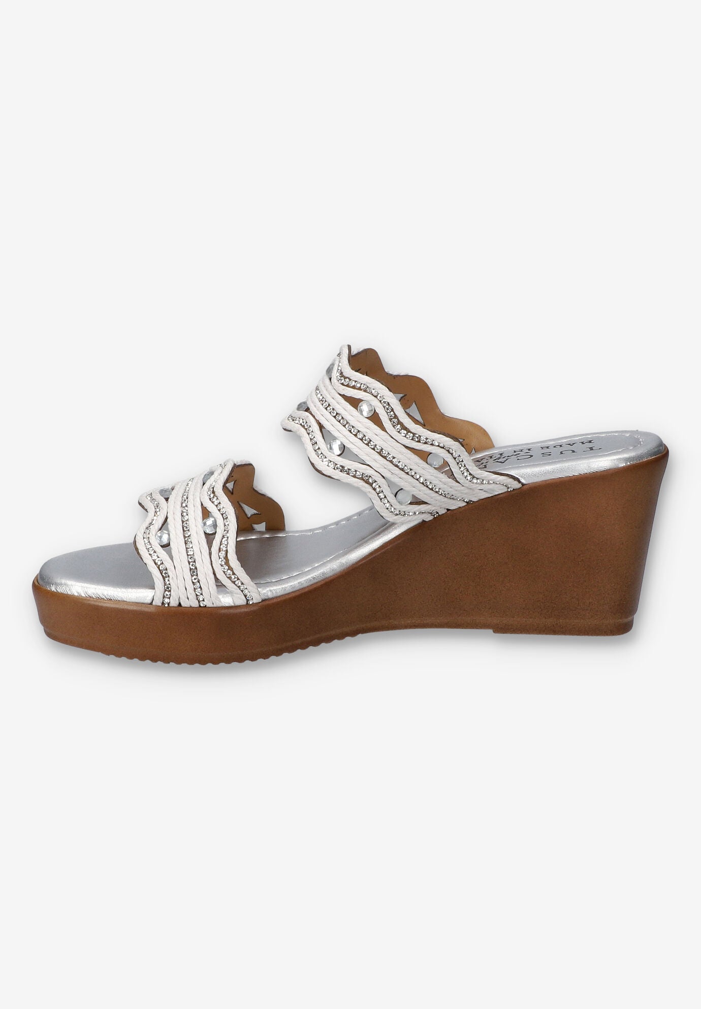 Selva Wedge Sandal, WHITE, alternate image number 4