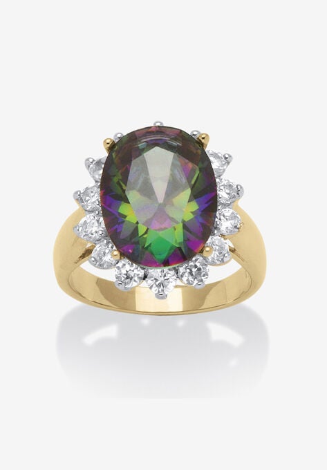 Gold-Plated Cubic Zirconia Cocktail Ring, GOLD, hi-res image number null