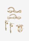 Goldtone Crystal Teardrop Halo Jewelry Set, , on-hover image number null