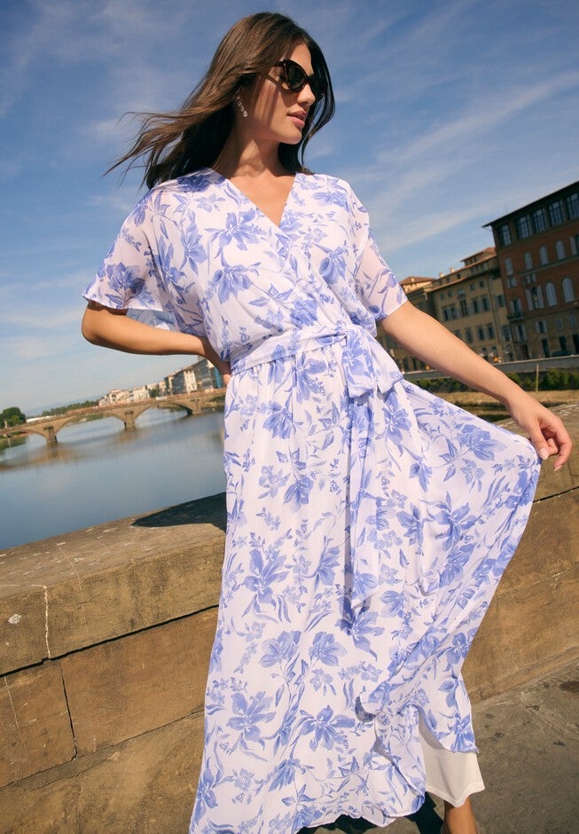 maxi dress kimono style Kimono Style Floral Maxi Dress (Medium)