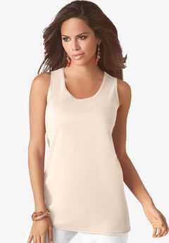 Plus Size Cotton Scoopneck Tank Top