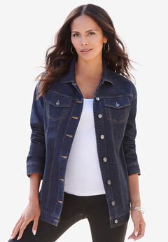 Plus Size Boyfriend Stretch Denim Jacket