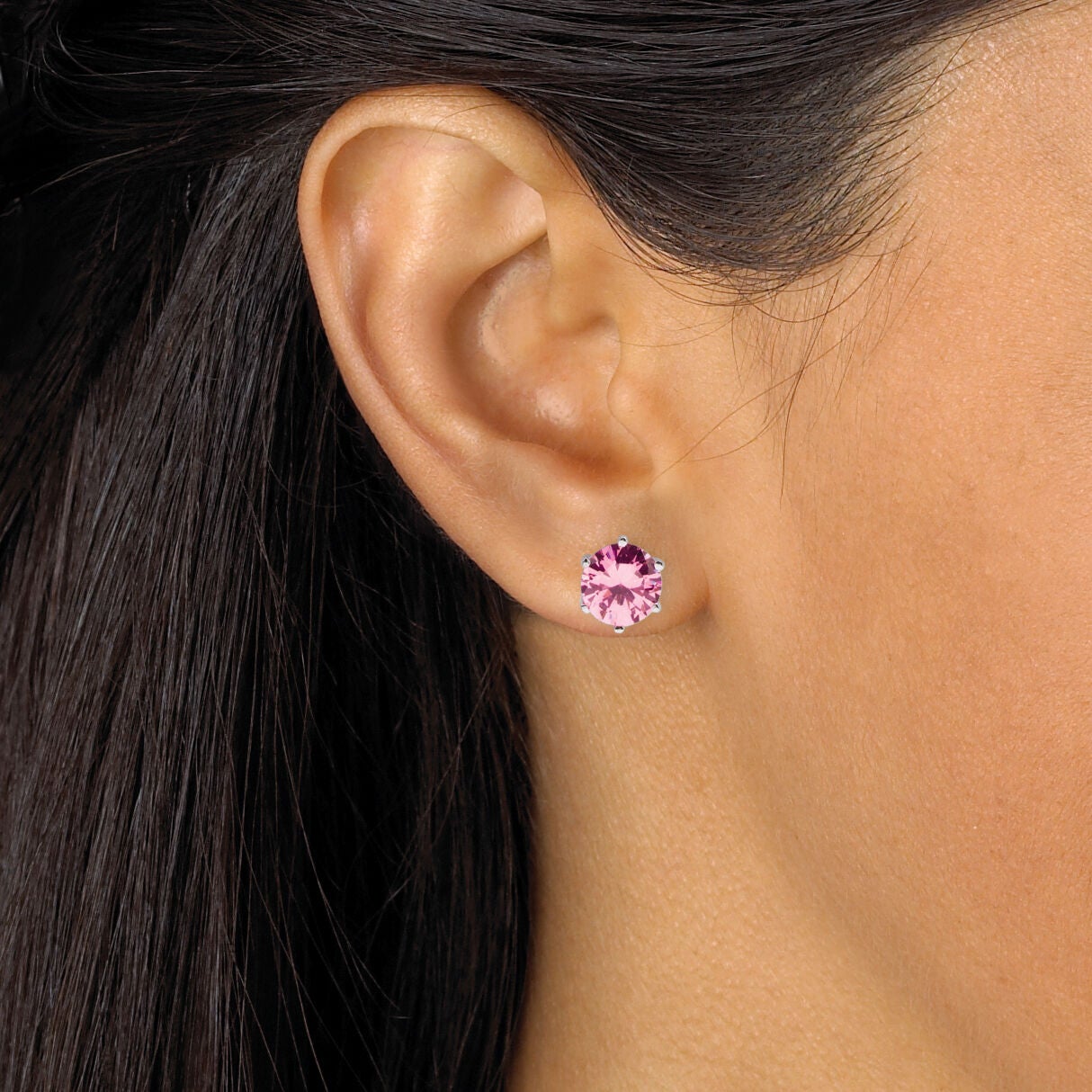 Birthstone .925 Sterling Silver Stud Earrings, NOVEMBER, alternate image number 3