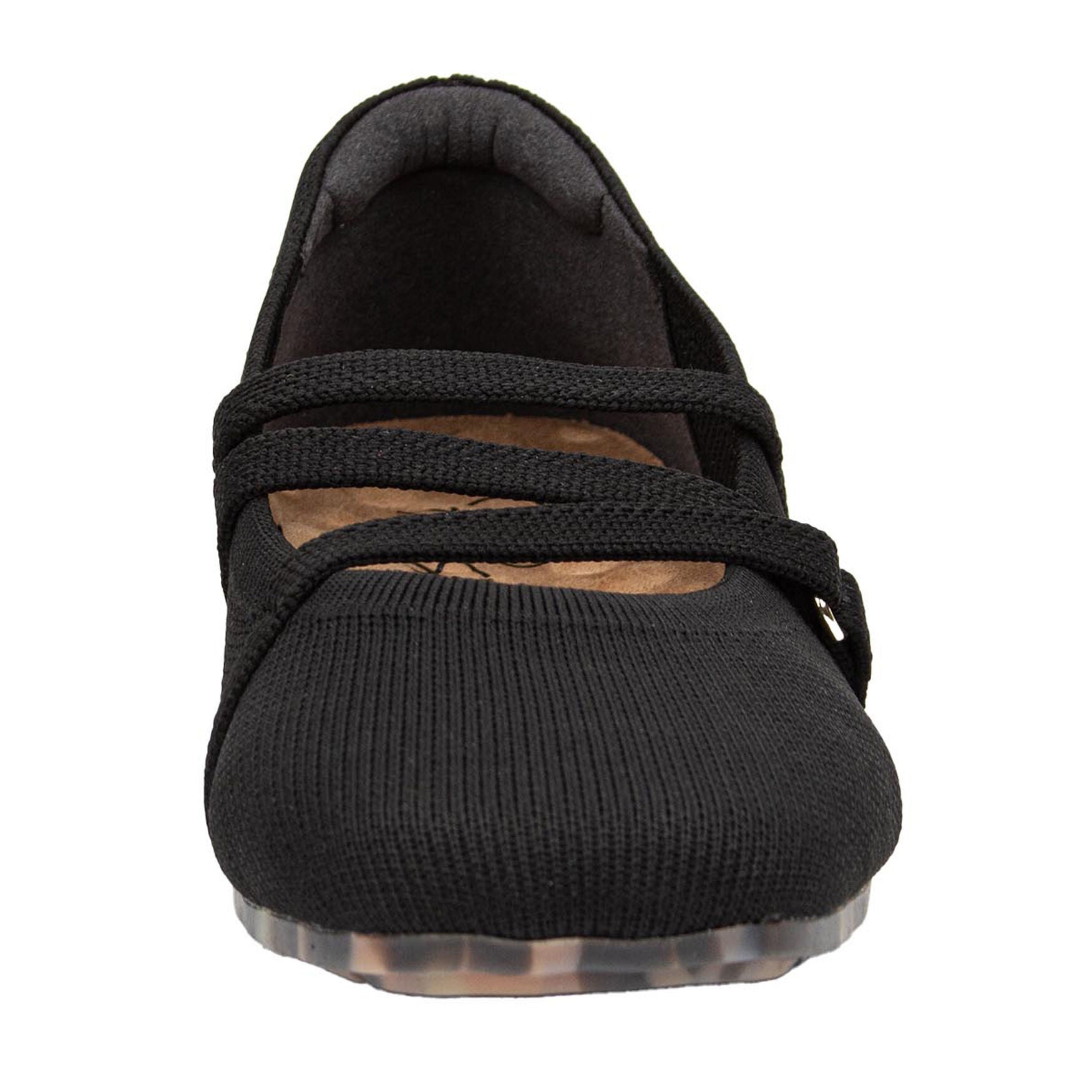 Nicolette Zig Zag Stretch Knit Flat, BLACK KNIT, alternate image number 4