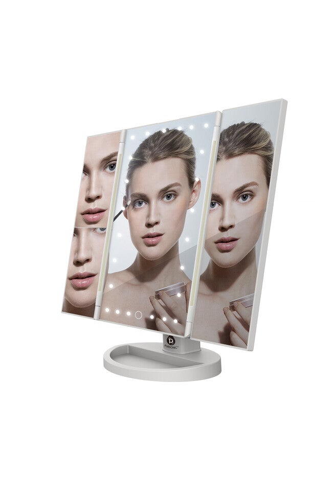 Tri-Fold Led Vanity Makeup Mirror, O, hi-res image number null