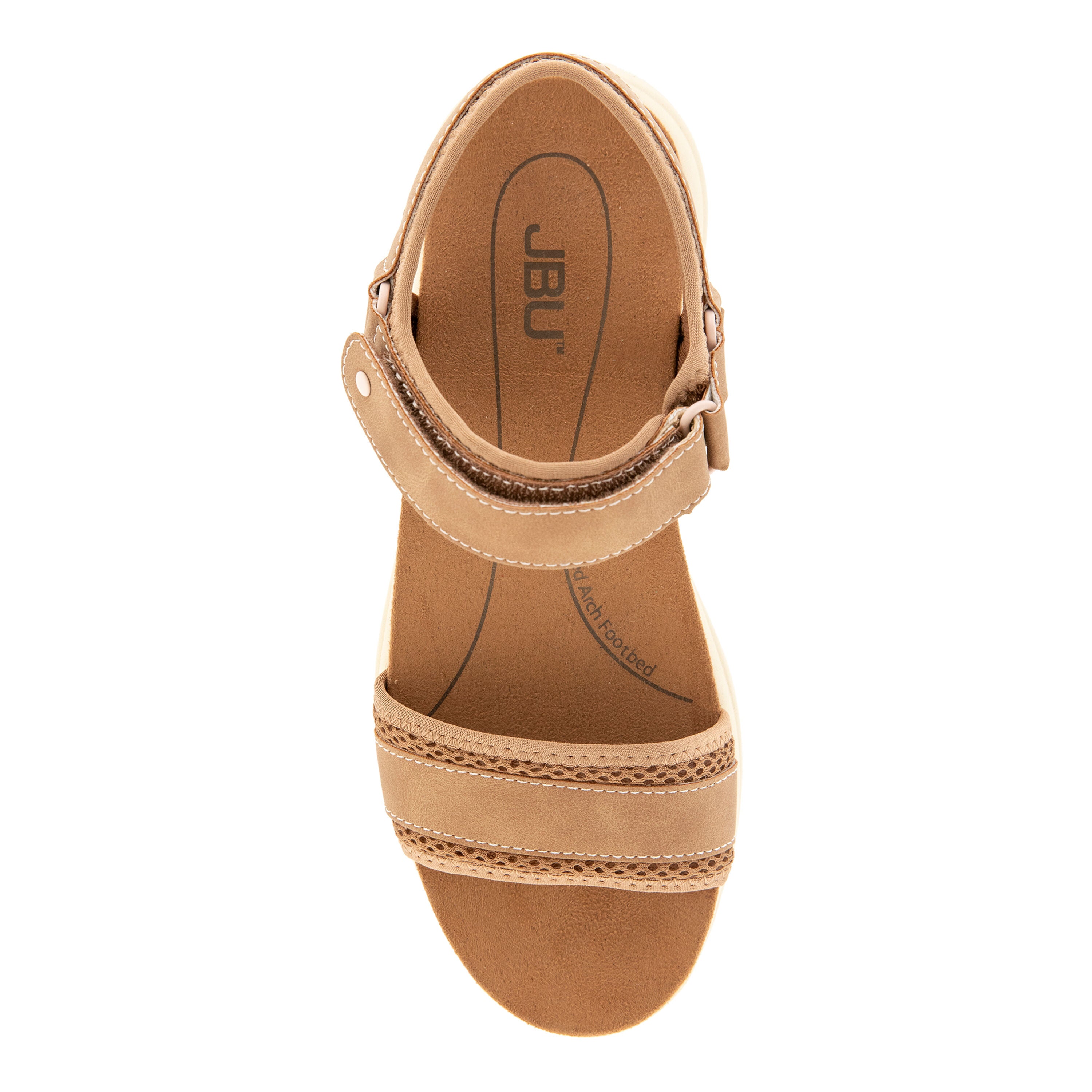 Ellewood Hook and Loop Flat Sandal, TAN PETAL, alternate image number 4