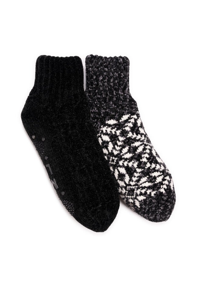 2 Pack Chenille Cabin Socks, EBONY, hi-res image number null