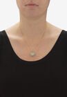 Genuine Green Jade Greek Key Pendant Necklace 14K Gold-Plated .925 18" Length, , alternate image number null