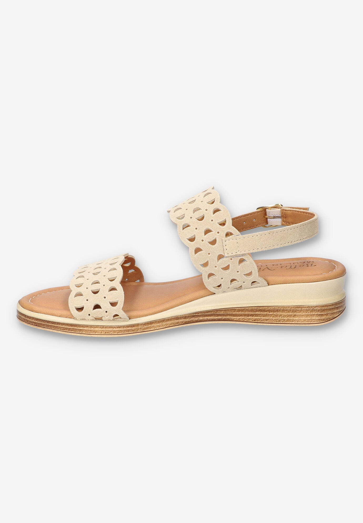 Zoe-Italy Wedge Sandal, STONE SUEDE LEATHER, alternate image number 4