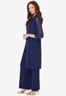 Three-Piece Lace & Sequin Duster Pant Set, , alternate image number null