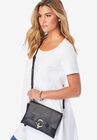 Gold Ring Crossbody Handbag, BLACK, hi-res image number null