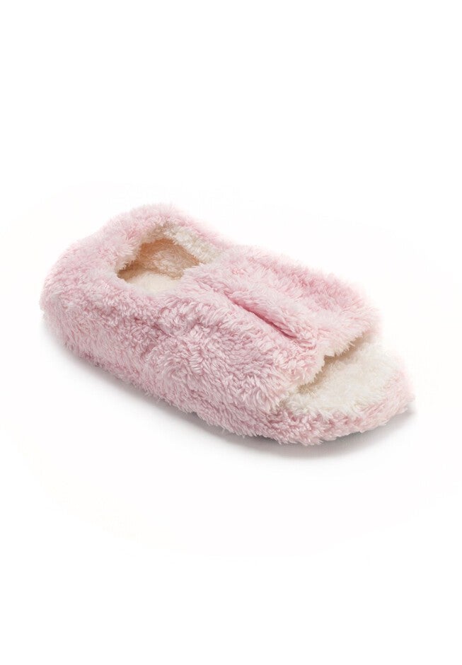 Micro Terry Open-Toe Full Foot Slipper, PINK, hi-res image number 0