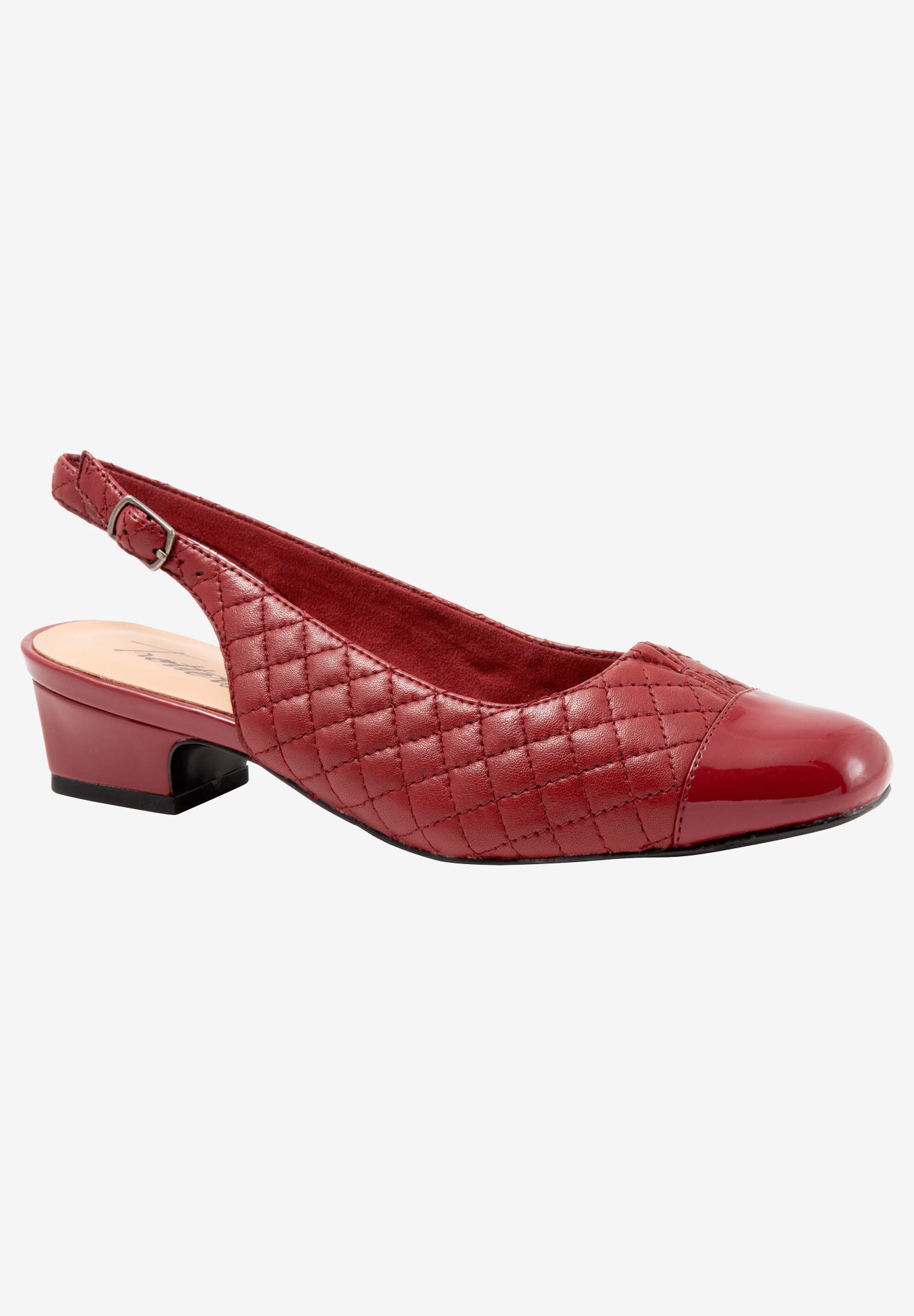 Dea Slingbacks by Trotters&reg;, DARK RED QUILTED, hi-res image number 0