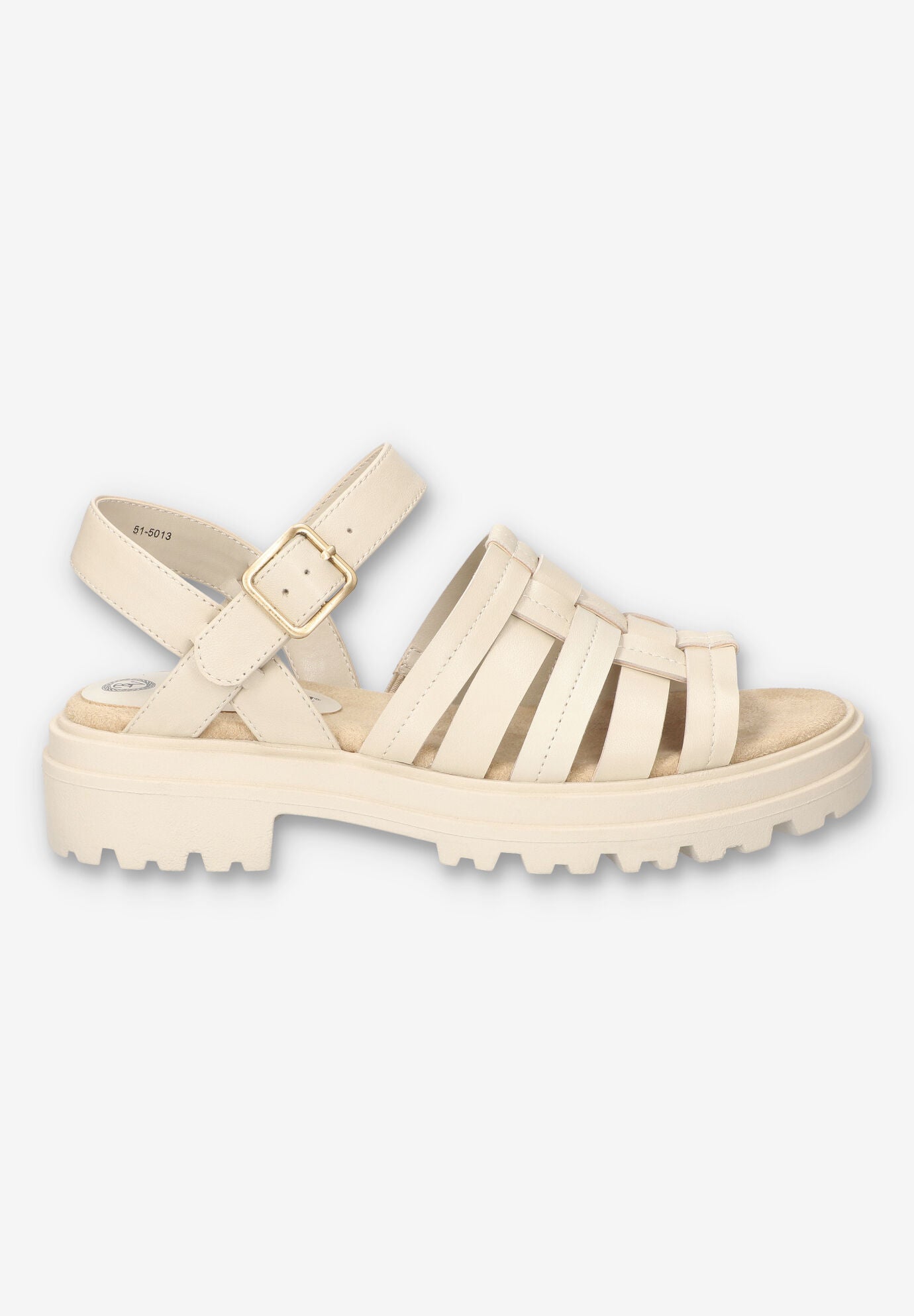 Loni Lug Sole Fisherman Sandal, IVORY LEATHER, alternate image number 2