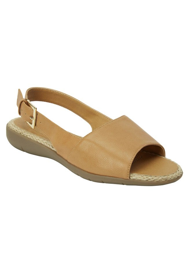 Adele Sling Sandal with Leather-like Upper, Suntan Catherines