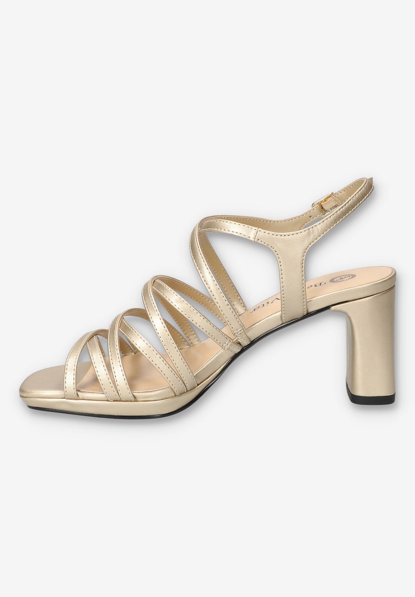 Damsel Square Toe Heeled Sandal, CHAMPAGNE, alternate image number 4