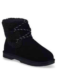 Faux Suede Berber Hiker Boot Bootie