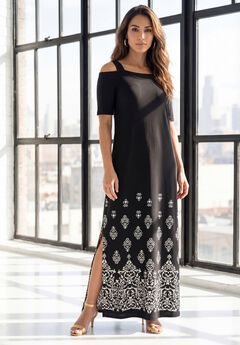 Plus Size Cold Shoulder Maxi Dress