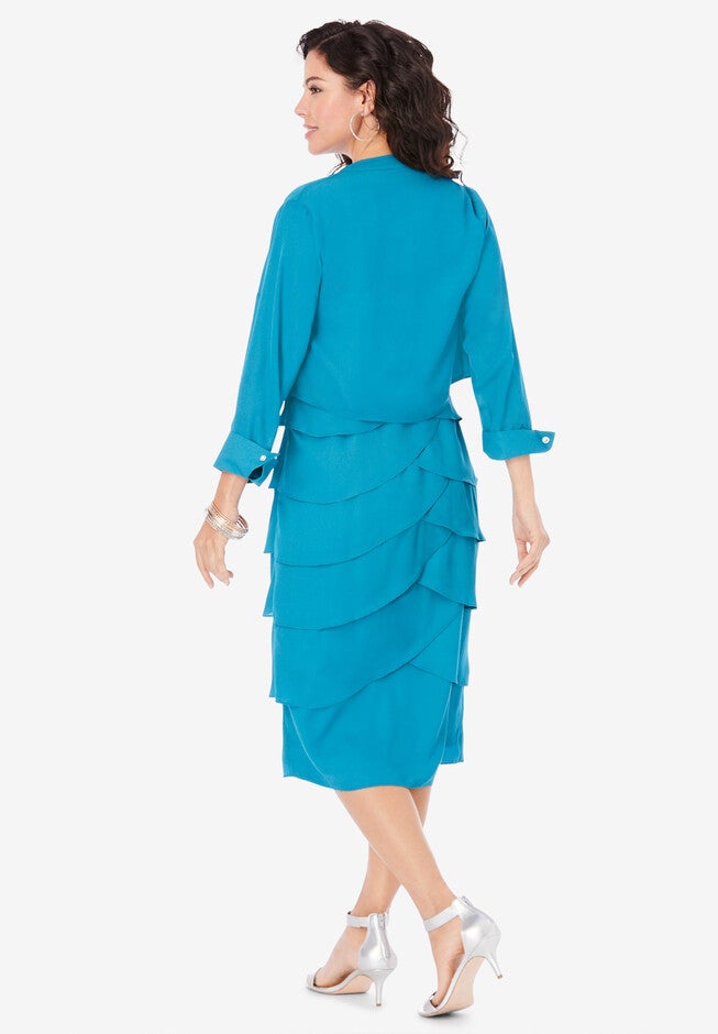 Beaded Tier Jacket Dress, , on-hover image number null