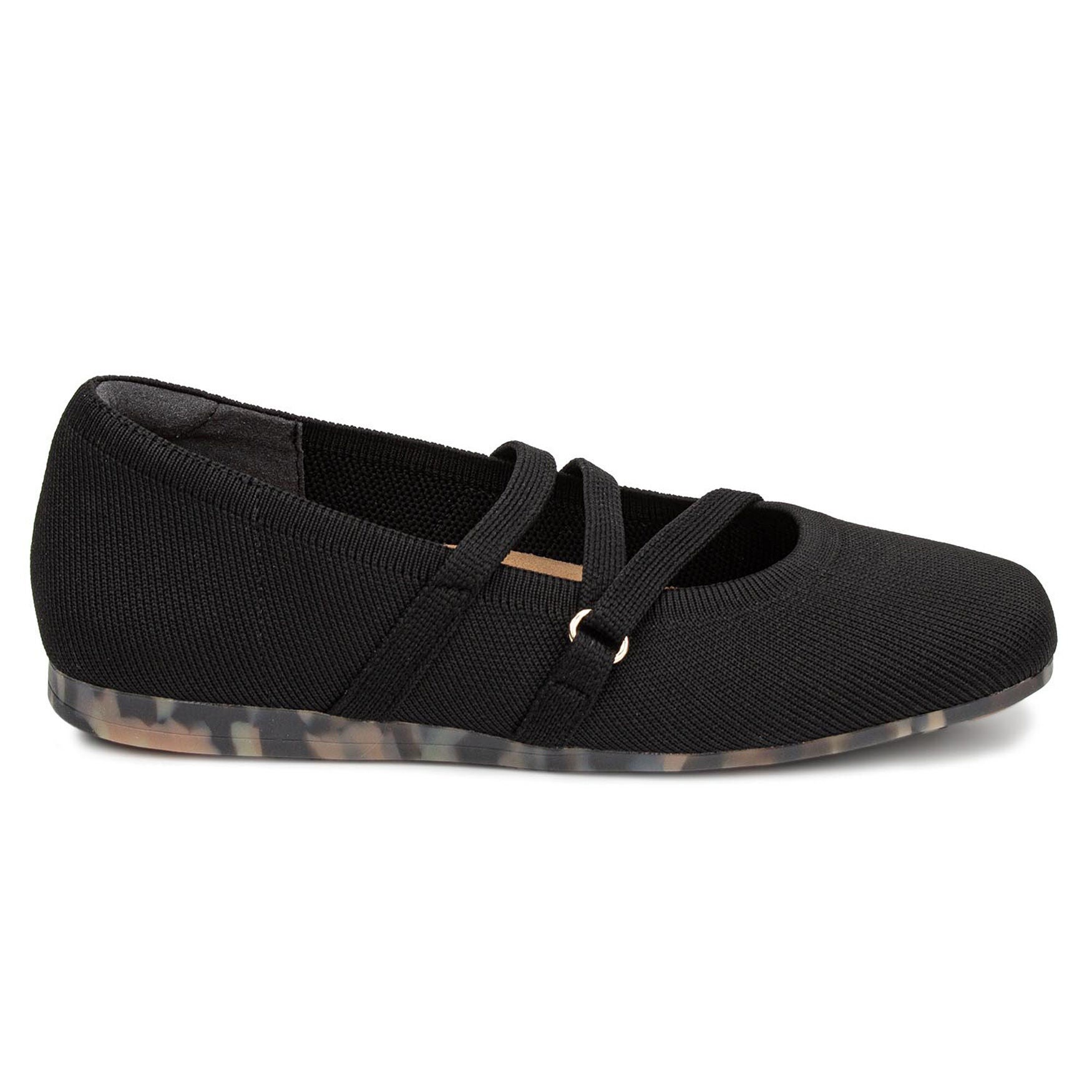 Nicolette Zig Zag Stretch Knit Flat, BLACK KNIT, alternate image number 2