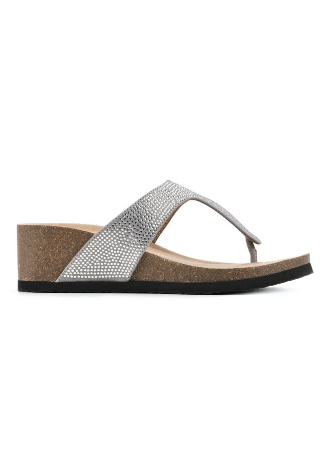 White Mountain Action Cork Wedge Sandal, , alternate image number null