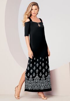 Plus Size Cold Shoulder Maxi Dress